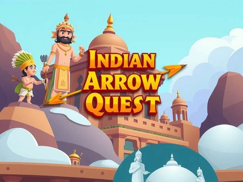 Indian Arrow Quest game banner featuring ancient Indian architecture and characters